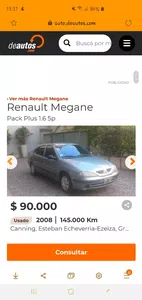 Estafa auto publicado en deautos