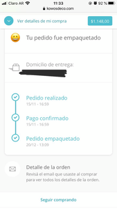 Productos no recibidos