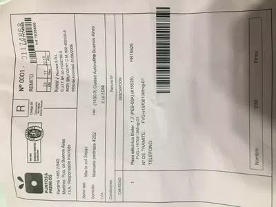 Entrega de electrodoméstico incompleto