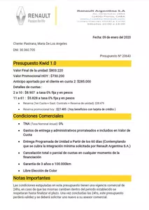 Consulta por un plan ofrecido