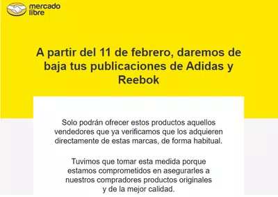 Daremos de baja tus productos adidas y reebok