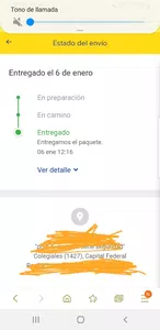Producto enviado a otra dirección