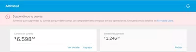Me suspendieron la cuenta injustificadamente y con dinero dentro