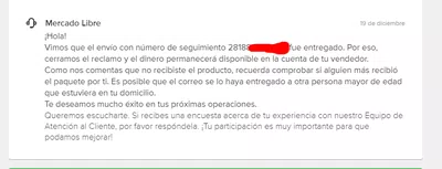 Nunca llegó mi envió, nadie se hace cargo