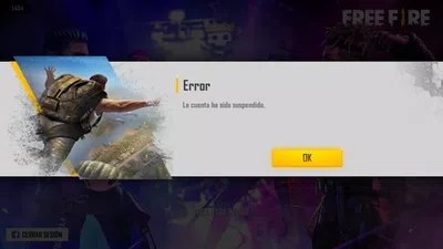 Mi cuenta de free fire suspendida