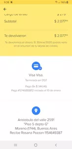 No reconozco un pago hecho con mi tarjeta visa naranja , ya q el pago fue devuel